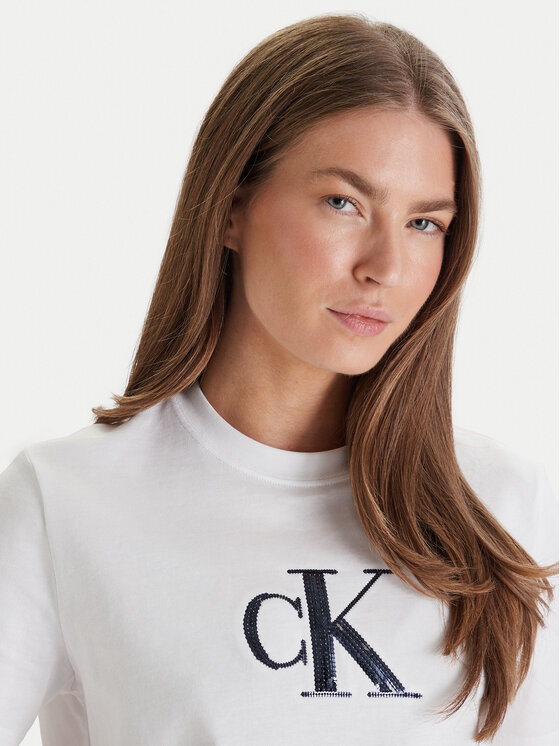 Calvin Klein Jeans Calvin Klein Jeans T-Shirt Graphic LV044E215G Bílá Regular Fit