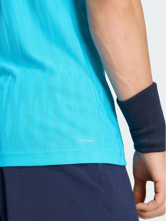 adidas adidas Koszulka techniczna CLIMACOOL+ AIRCHILL FREELIFT Turkusowy Slim Fit
