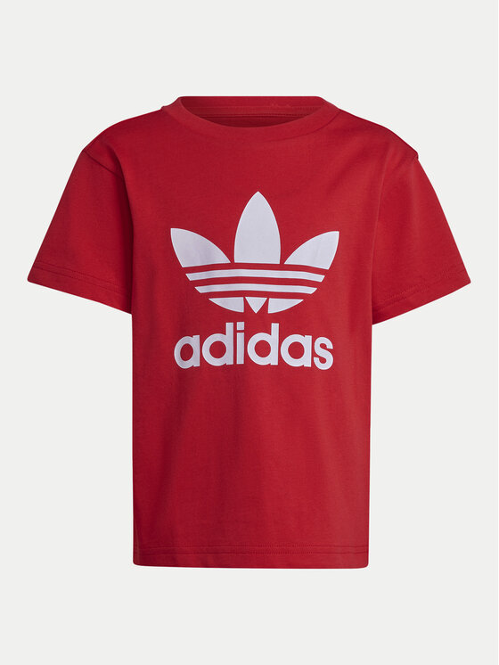 adidas adidas T-Shirt adicolor Trefoil IY2387 Červená Regular Fit