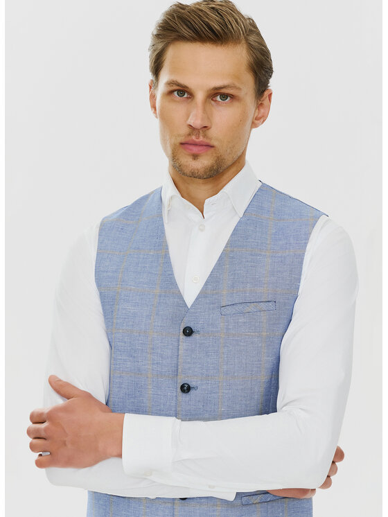 Pako Lorente Pako Lorente Kamizelka P24SF-8X-004 Niebieski Slim Fit