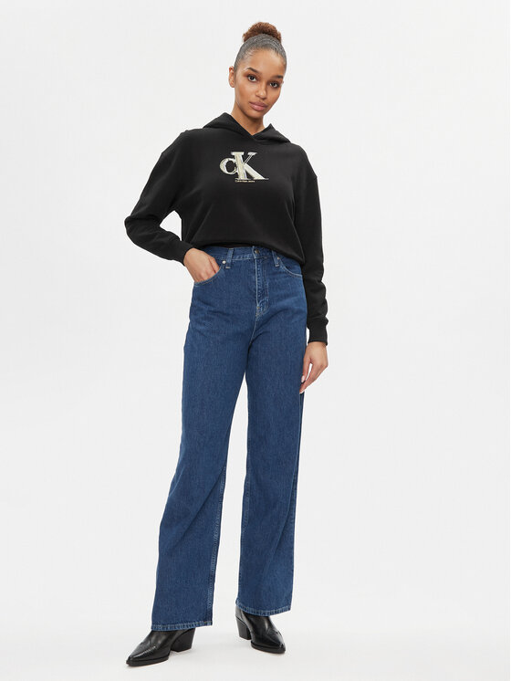 Calvin Klein Jeans Calvin Klein Jeans Majica dugih rukava Meta J20J223269 Crna Regular Fit