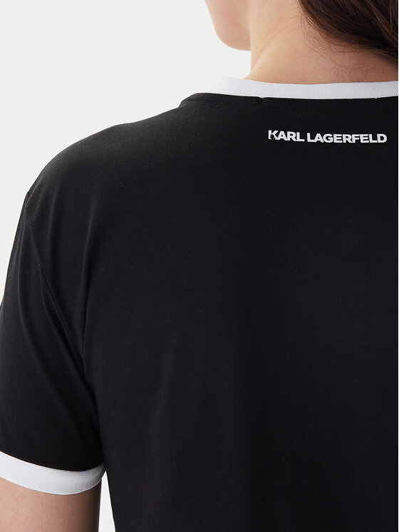 KARL LAGERFELD KARL LAGERFELD Tricou B1W17040 Negru Slim Fit