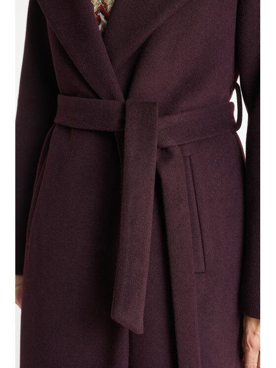 Salme Salme Płaszcz wełniany Verona maxi Fioletowy Regular Fit