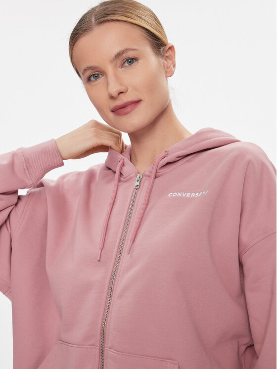 Converse Converse Bluză Os Wordmark Fz Hoodie 10024532-A07 Roz Regular Fit