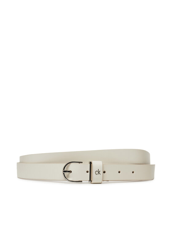 Curea de Damă Calvin Klein Ck Metal Loop Round Buckle 2.5 K60K613147 Alb