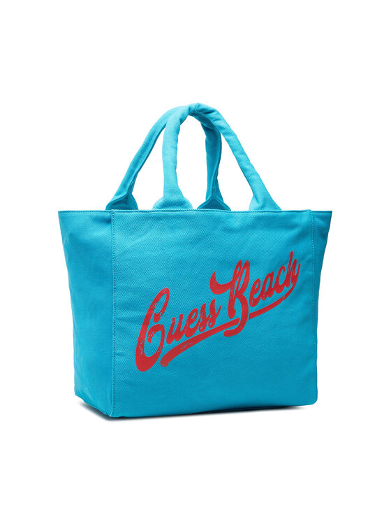 Guess Guess Ročna torba Canvas Beach Bag E2GZ03 WO00F Modra
