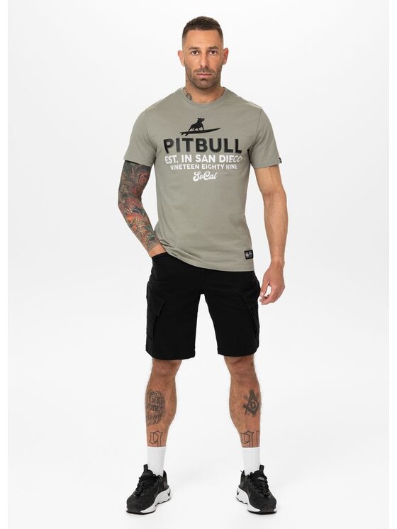 PITBULL PITBULL T-Shirt SURFING DOG Szary Regular Fit
