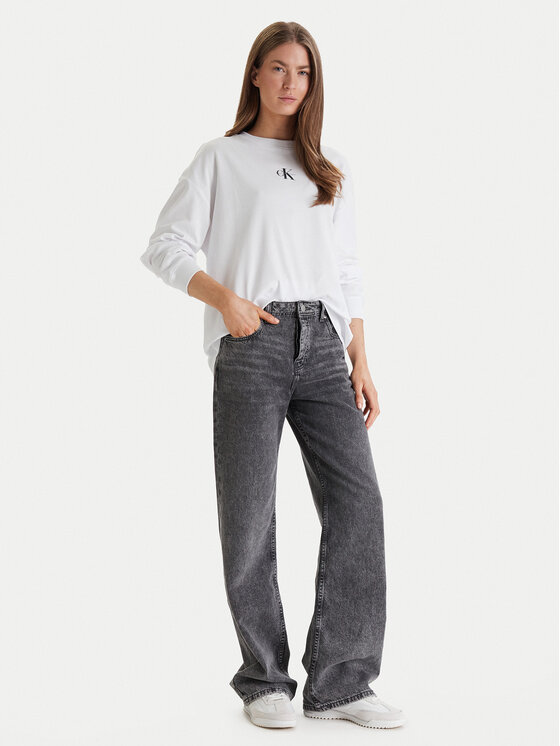 Calvin Klein Jeans Calvin Klein Jeans Μπλούζα Monologo LV047E211G Λευκό Oversize