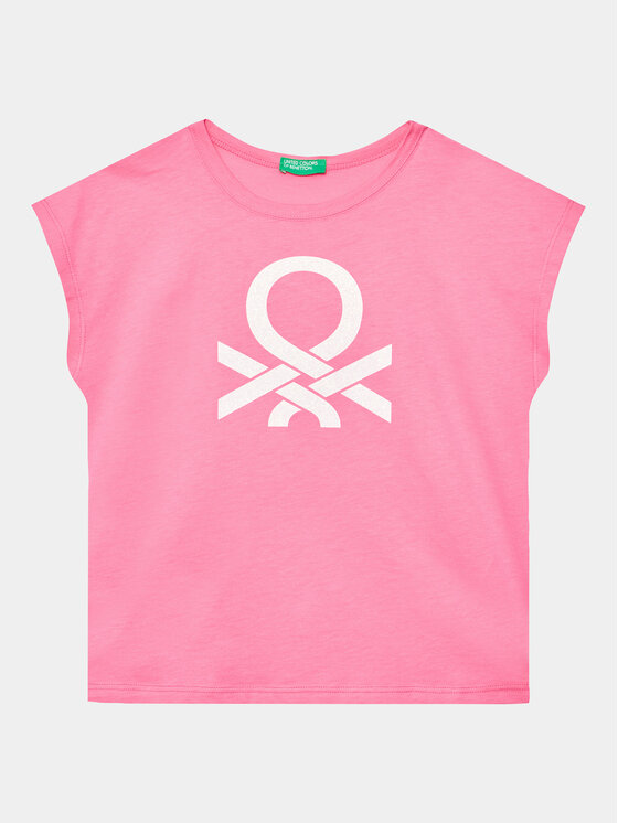 United Colors Of Benetton T-Shirt 3I1XC10C0 Różowy Regular Fit