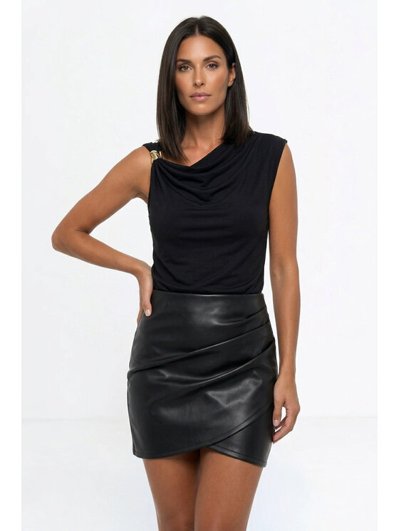 FIGL FIGL Bluzka M1333 Czarny Straight Fit
