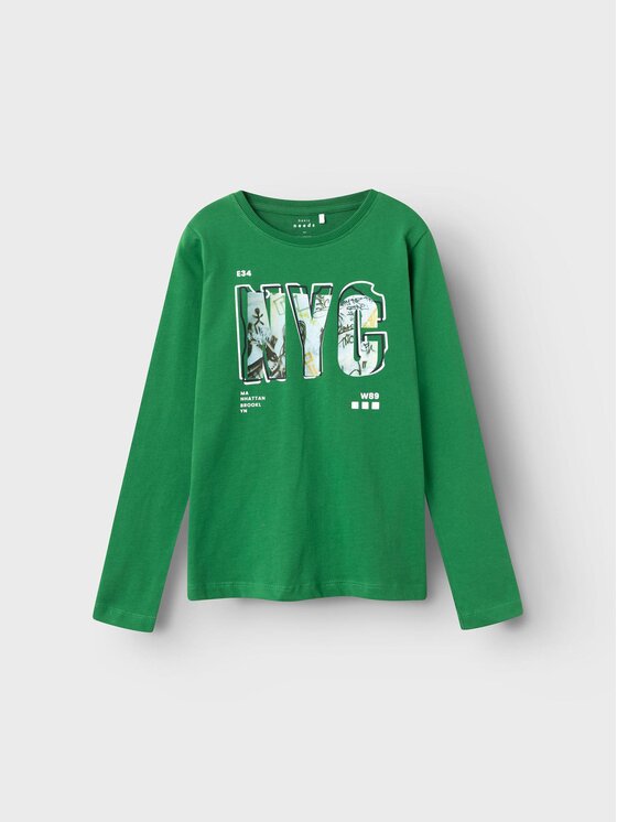 NAME IT Bluză 13218796 Verde Regular Fit
