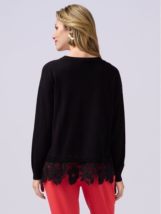 Oltre Oltre Sweter M094E001831N033 Czarny Regular Fit