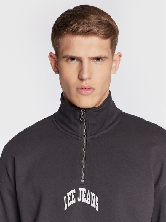 Lee Lee Суитшърт Half Zip Seasonal L84FRYON 112322631 Черен Relaxed Fit