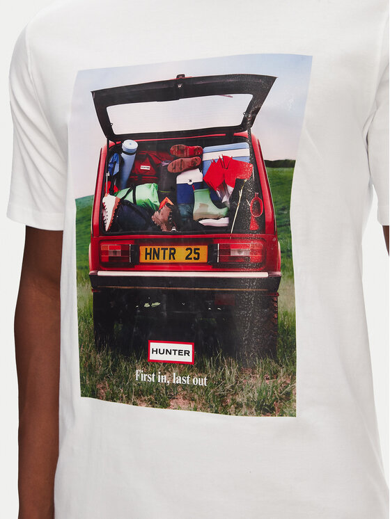 Hunter Hunter T-Shirt Tomi Grapphic HARM0037251 Biały Regular Fit