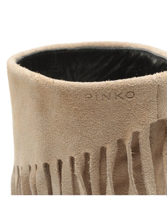 PINKO PINKO Cizme și botine cowboy Olympe Tronchetto PE 23 BLKS1 100573 A0N8 Bej