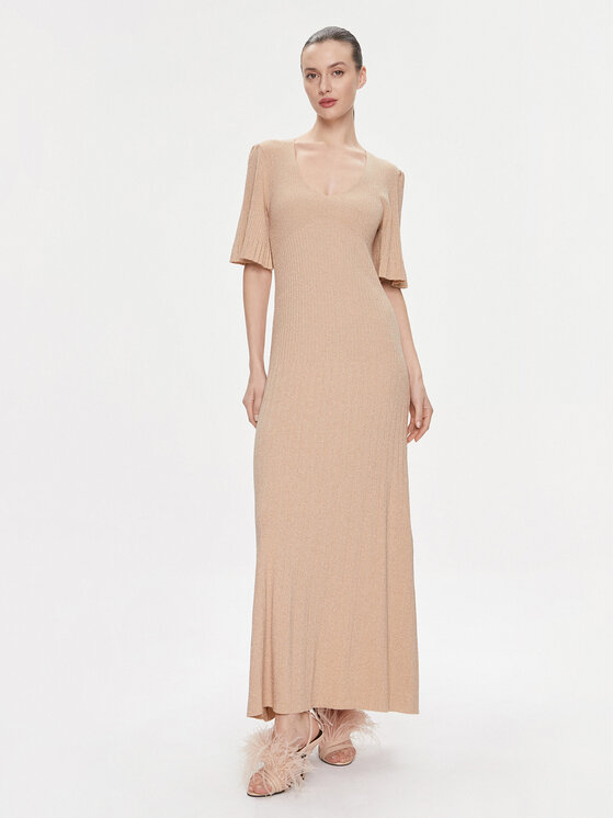 TWINSET TWINSET Trikotažinė suknelė 241TP3402 Smėlio Regular Fit