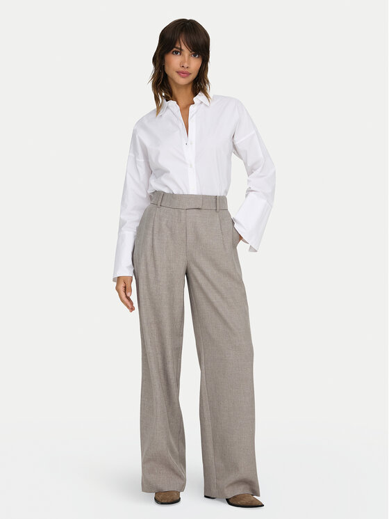 ONLY ONLY Spodnie materiałowe Linda 15336761 Beżowy Straight Fit