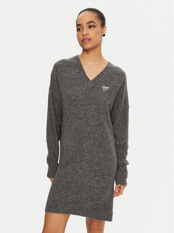 Liu Jo Liu Jo Úpletové šaty WF4430 MA49P Šedá Regular Fit