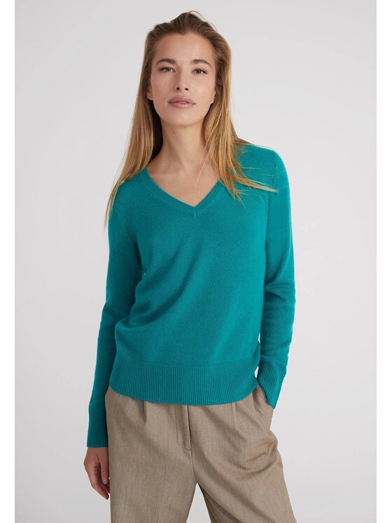 Style Republic Style Republic Sweter Kaszmir Zielony Comfort Fit
