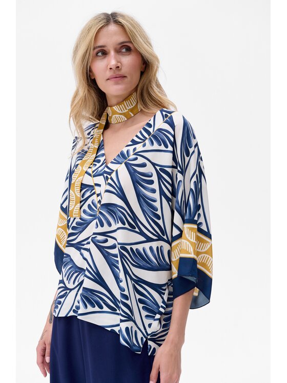 blue shadow blue shadow Bluzka Skala Niebieski Regular Fit