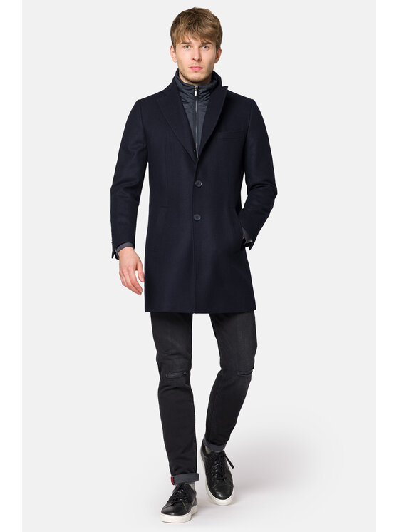 Lancerto Lancerto Płaszcz wełniany PC073223000005 Granatowy Regular Fit