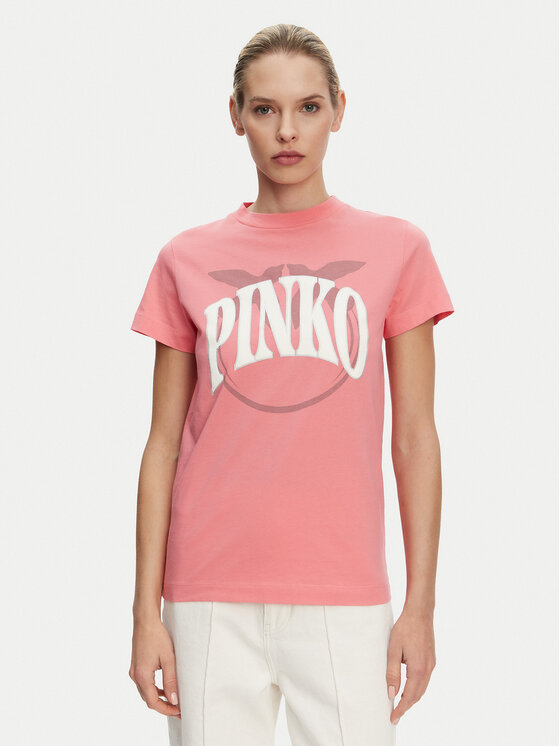 Damski T-Shirt PINKO, Rozmiar S, Różowy, 101752 A2CT N55