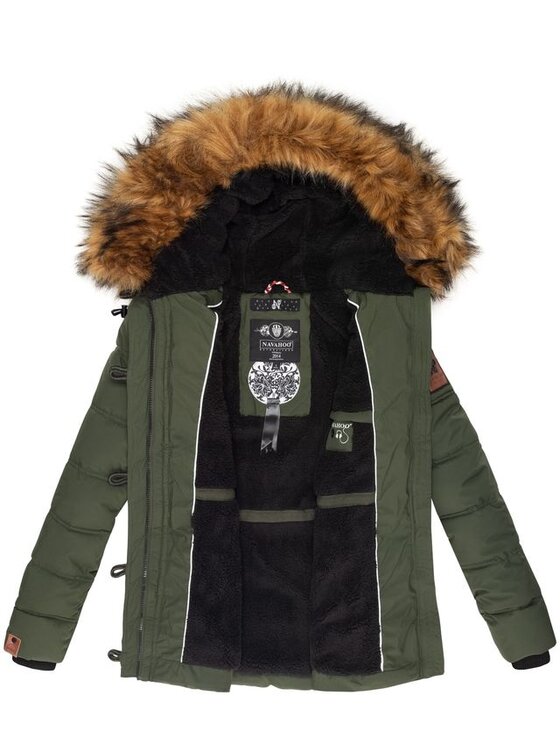 Navahoo Navahoo Kurtka zimowa Zoja Zielony Casual Fit
