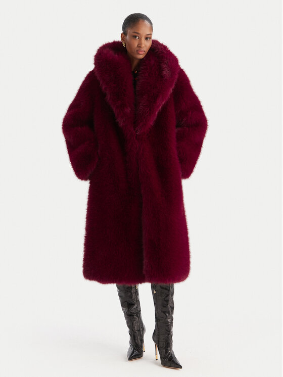 YES LONDON YES LONDON Krzno ECO/035 Bordo rdeča Regular Fit