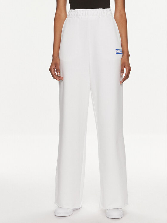 HUGO Hugo Spodnji del trenirke Straigh Jogger_B 50515809 Bela Relaxed Fit