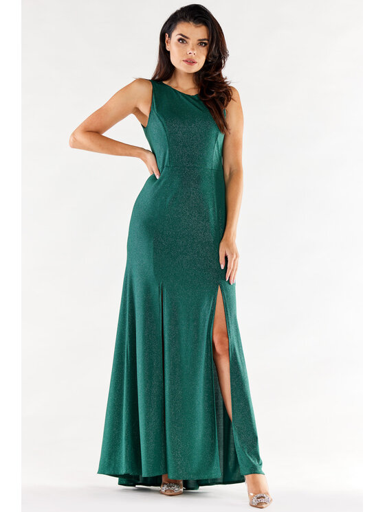 Awama Awama Abito da sera A549 Verde Basic Fit