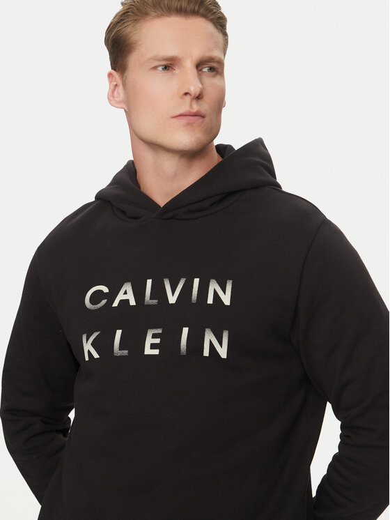 Calvin Klein Calvin Klein Majica dugih rukava Enlarged Logo K10K114261 Crna Regular Fit