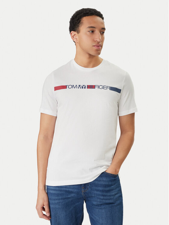 Tommy Hilfiger Tommy Hilfiger T-Shirt Brand Love MW0MW42368 Bílá Regular Fit