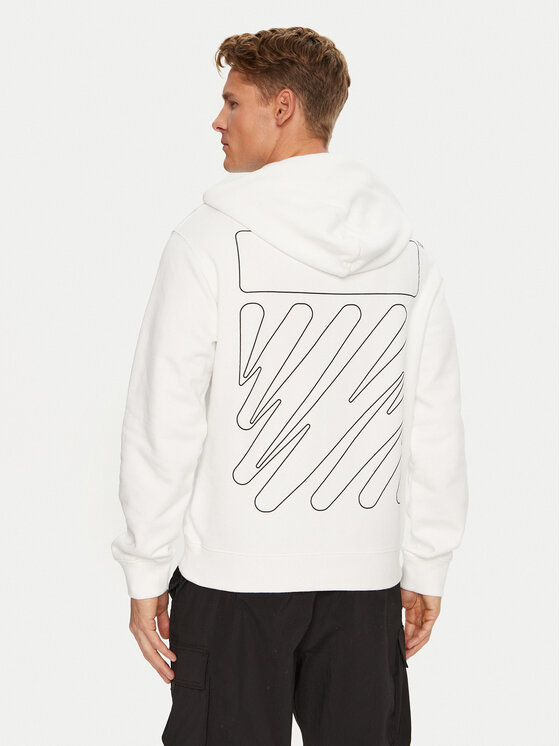 Off-White Off-White Bluza OMBB097F22FLE0150110 Biały Regular Fit