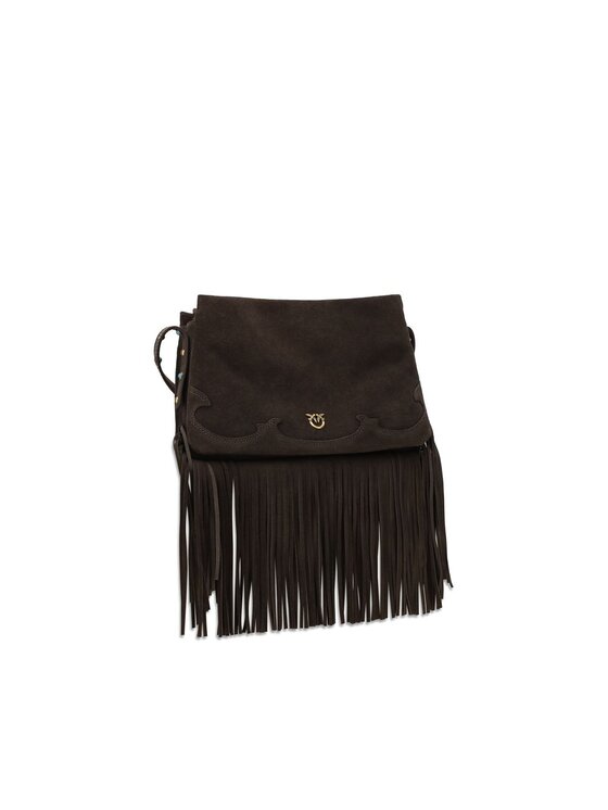 PINKO PINKO Torebka Brown Calf Leather Bos Taurus Shoulder Brązowy