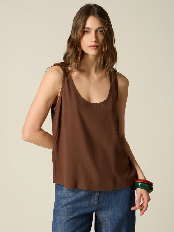 Oltre Oltre Blusa 2059J000830N032 Marrone Regular Fit