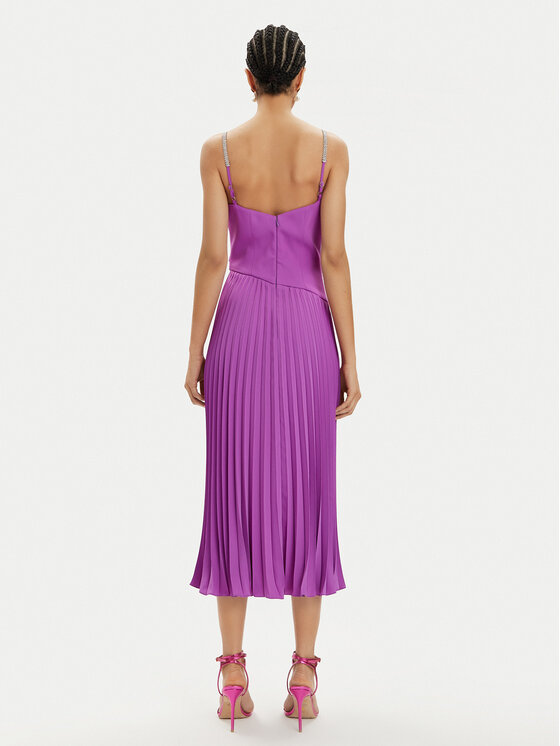 Nissa Nissa Sukienka koktajlowa RS14816 Fioletowy Regular Fit