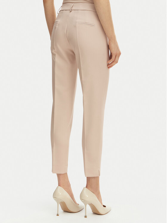 Maryley Maryley Kalhoty z materiálu 26EB52Z/43LA Světle béžová Regular Fit