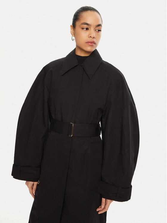 JACQUEMUS JACQUEMUS Trenčkot 24E241CO051 Čierna Regular Fit