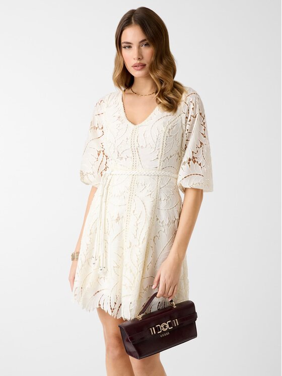 Guess Sukienka codzienna 181239 Biały Classic Fit