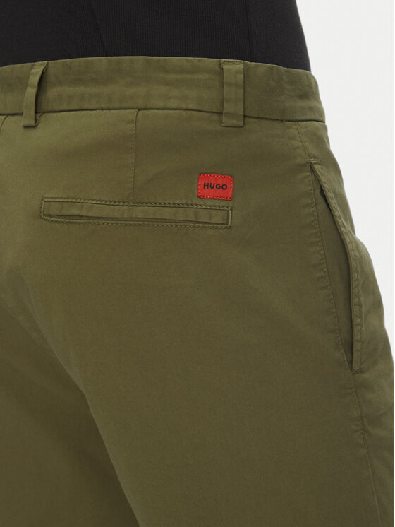 HUGO HUGO Chino nohavice 50530886 Zelená Slim Fit