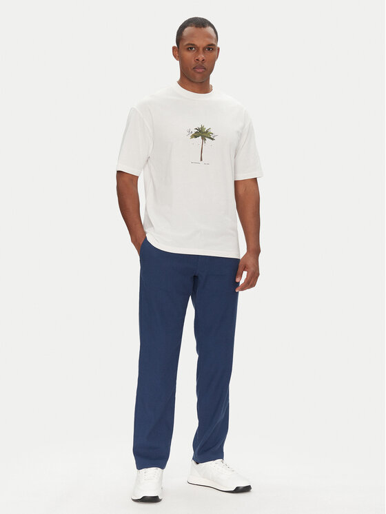 BOSS BOSS Hlače iz tkanine Sanderson-L 50536881 Modra Regular Fit