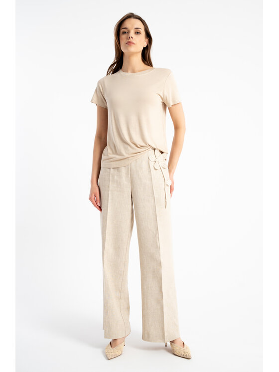CLICK CLICK Μπλουζάκι 10-6891 Μπεζ Comfortable Fit