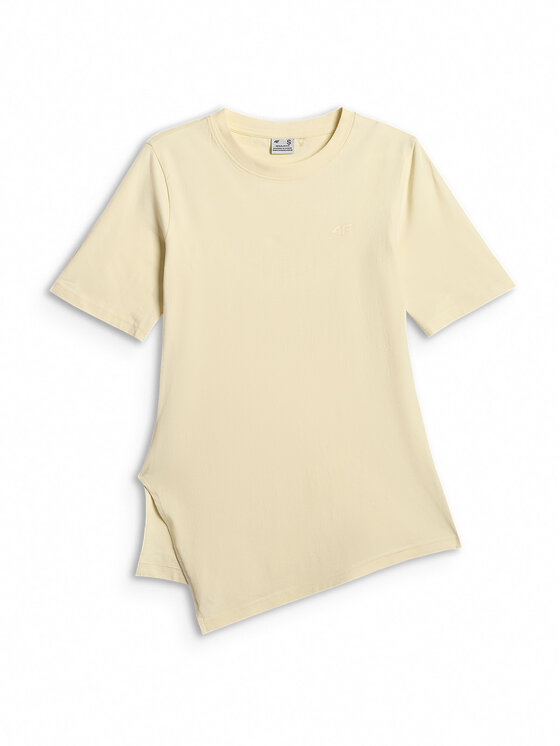 4F 4F T-Shirt ESSENTIAL 4 Żółty jasny Regular Fit