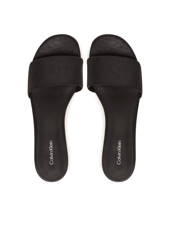 Calvin Klein Calvin Klein Şlapi Flat Slide Jacq HW0HW02389 Negru