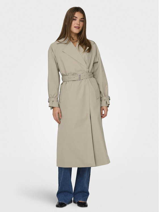 ONLY ONLY Tenchcoat April 15308860 Beige Regular Fit