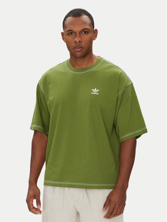 adidas adidas Majica Trefoil Essentials JX5245 Zelena Regular Fit