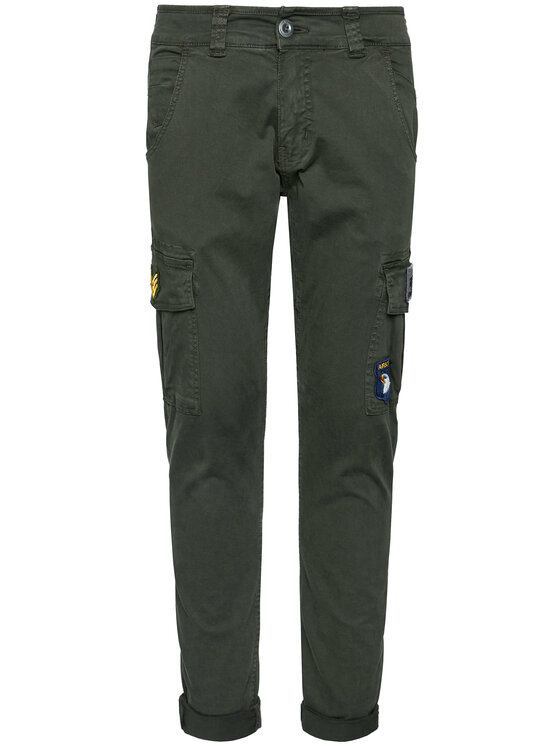 Alpha Industries Alpha Industries Spodnie materiałowe Petrol Patch 178207 Zielony Slim Fit