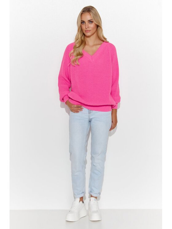 Makadamia Makadamia Sweter S140 Różowy Regular Fit