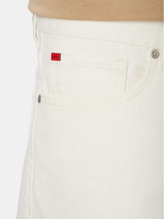 HUGO HUGO Szorty jeansowe 50561648 Kremowy Relaxed Fit