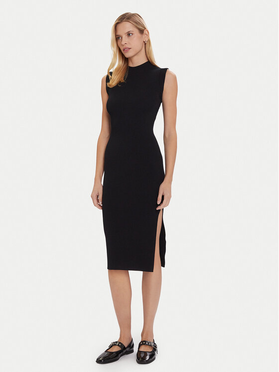 Morgan Morgan Rochie tricotată 252-RMLISEA Negru Slim Fit
